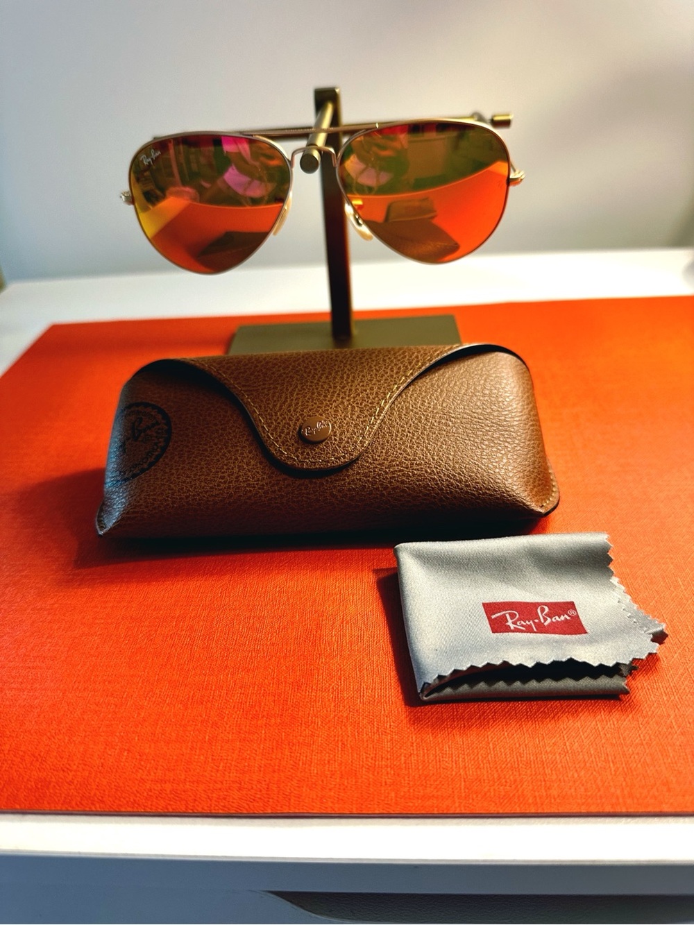 Ray-Ban RB3025 Aviator 112/69 Orange Flash Gold Sunglasses 58mm